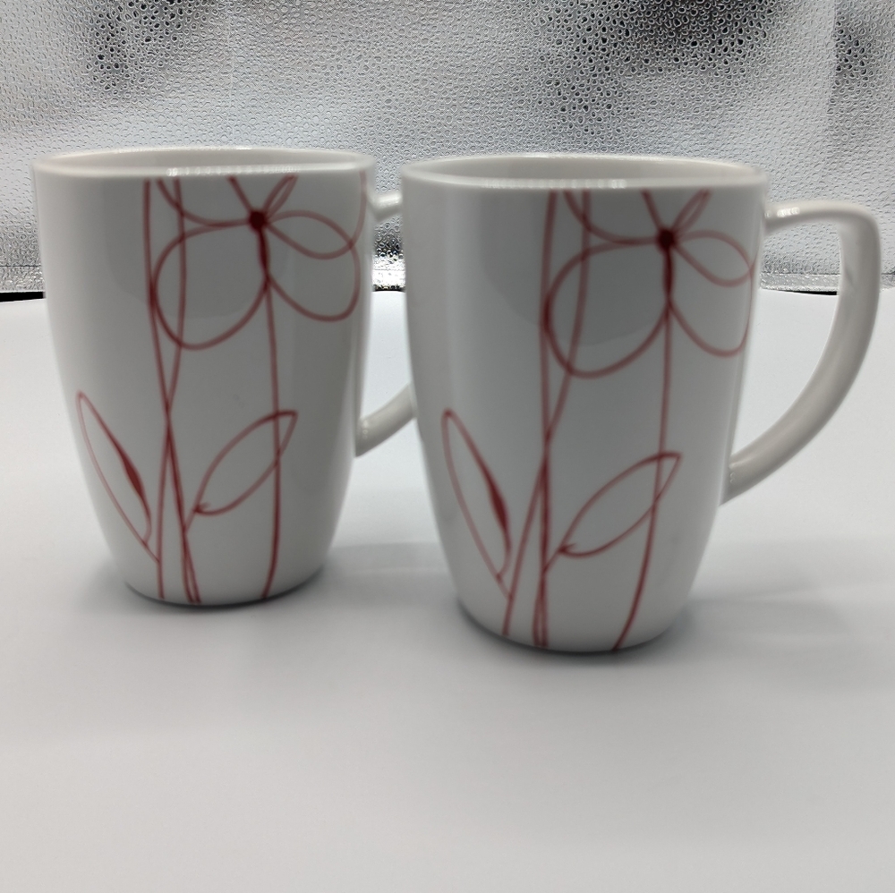 Corelle Coordinates Daisy Days Porcelain Coffee Mugs Set Of 2
